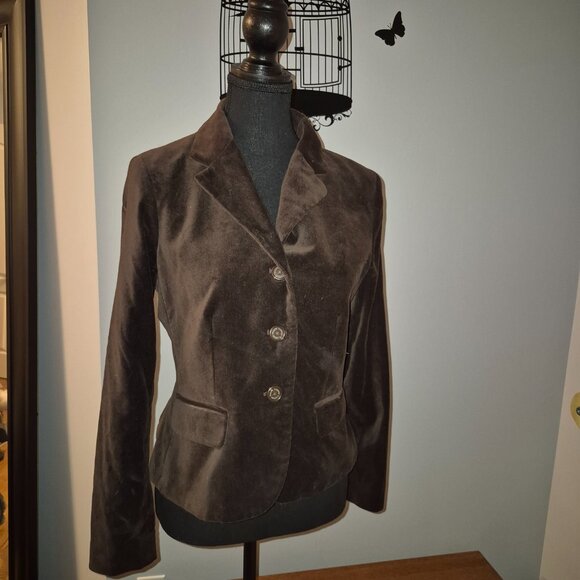 Ralph Lauren Brown Velvet Blazer Sz 8P - Picture 1 of 4